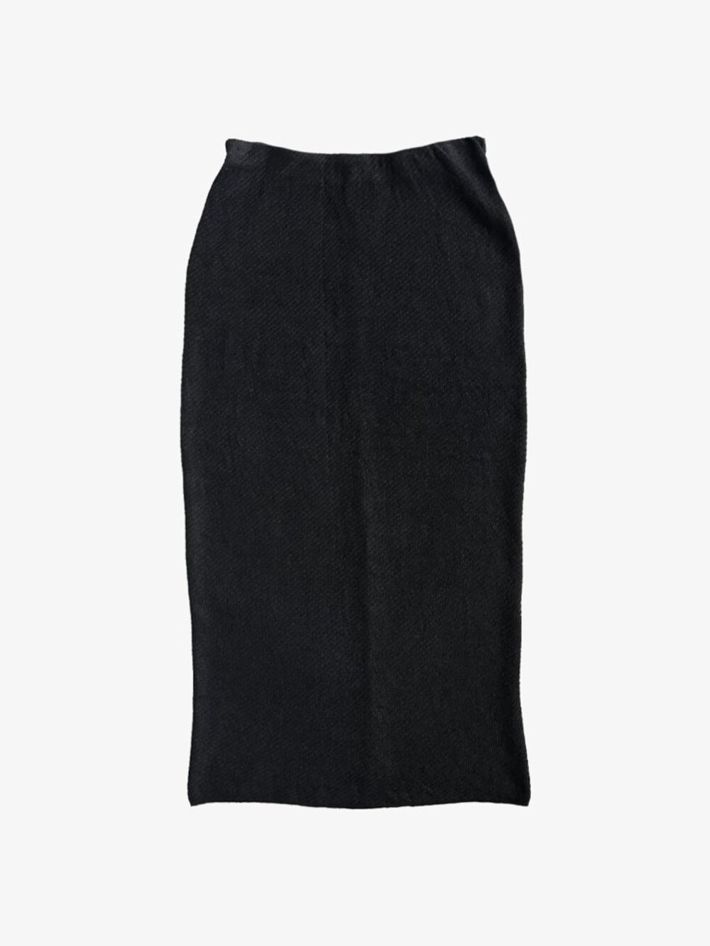 Vintage 90's Black Linen Blend Textured Midi Skirt by Ralph Lauren Purple Label